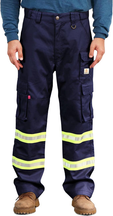 FR Pants High Visibility Cargo Pockets Flame Resistant Hi-Vis Workwear Water & Oil Repellent Finish