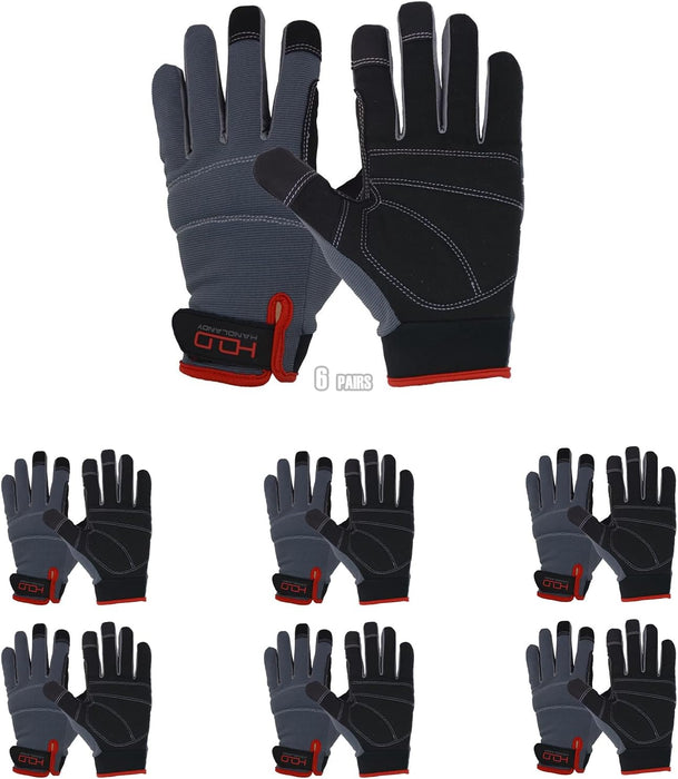 Work Gloves for Men & Women, Utility Mechanic Working Gloves Touch Screen, Flexible Yard Work Gloves
