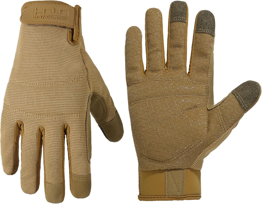Work Gloves for Men & Women, Utility Mechanic Working Gloves Touch Screen, Flexible Yard Work Gloves
