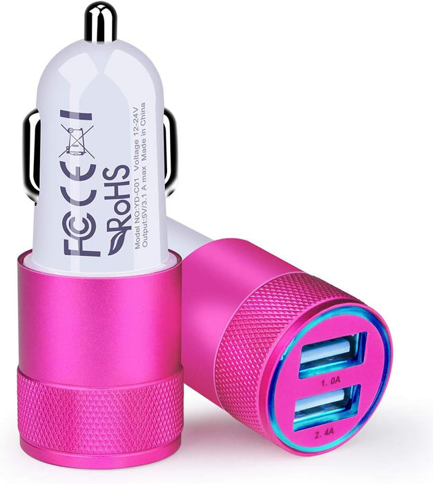 Car Charger, [2Pack/3.4A] Fast Charge Dual Port USB Cargador Carro Lighter Adapter for Iphone 15 14 13 12 11 Pro Max X XR XS 17 plus 16, Ipad, Samsung Galaxy S23 S22 S21 S25 plus S7 J7 S10E S9 Note 8