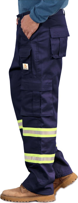 FR Pants High Visibility Cargo Pockets Flame Resistant Hi-Vis Workwear Water & Oil Repellent Finish