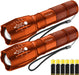 LED Flashlight 2 Pack, Bright Tactical Torch High Lumens with 5 Modes, Waterproof Zoomable Flash Light, Christmas Stocking Stuffers Gifts for Men, Hunting Camping Essentials Gear