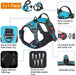 No Pull Dog Harness Adjustable Reflective Oxford Easy Control Medium Large Dog Harness with a Free Heavy Duty 5Ft Dog Leash (L (Neck: 18"-25.5", Chest: 24.5"-33"), Blue Harness+Leash)