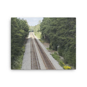 Durrett Recovery Railroad Tracks Canvas Wall Art in a 16x20 inch print, featuring a detailed depiction of railroad tracks on canvas.