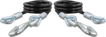 44-Inch Vinyl-Coated Trailer Safety Cables, 17/32-In Snap Hooks, 7,500 Lbs Break Strength, Pack of 2 , Black