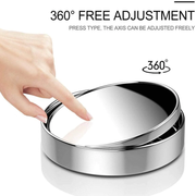 2 Pcs Blind Spot Mirrors, 2" round HD Glass Convex 360° Wide Angle Side Rear View Mirror with ABS Housing for Cars SUV and Trucks, Silver, Pack of 2