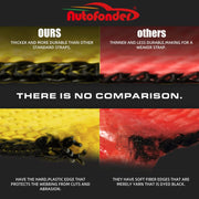 4 Pack 2” Heavy Duty Car Ratchet Tie down Kit with Snap Hooks-Break Strength 10,000Lbs-Working Load 3,333Lbs-Includes 36” Axle Straps with D-Ring(Yellow)